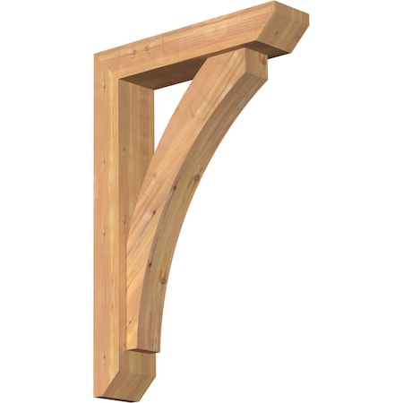 Ekena Millwork Thorton Slat Smooth Bracket w/ Offset Brace, Western Red Cedar, 5 1/2"W x 24"D x 36"H BKT0604X24X36THR06SWR
